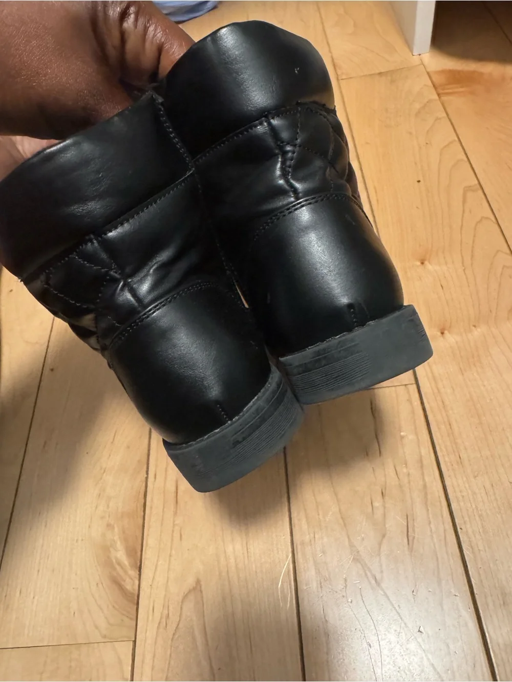 (Used) The Children's Place Black Lace-Up Kids Combat Boots